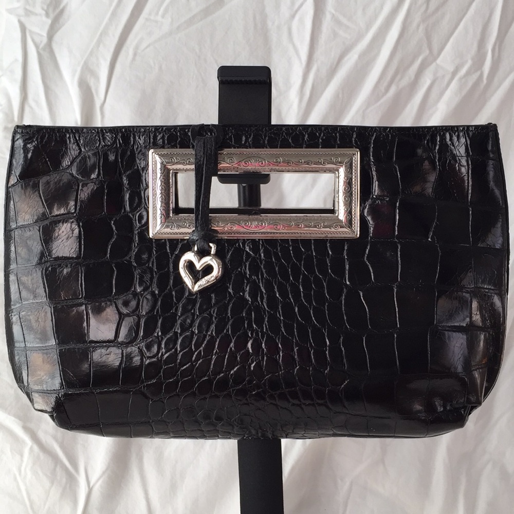 Brighton Black Leather Clutch
